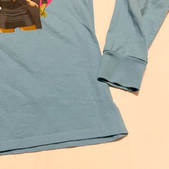 Vintage Gorillaz Long Sleeve T Shirt Double Sided Graphic Size Medium Y2K Blue - Picture 4 of 16